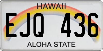 HI license plate EJQ436