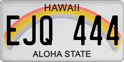 HI license plate EJQ444