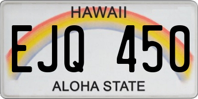 HI license plate EJQ450