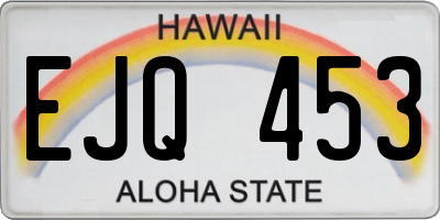 HI license plate EJQ453