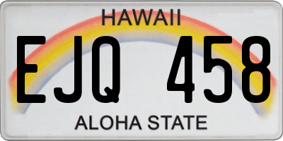 HI license plate EJQ458