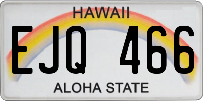 HI license plate EJQ466