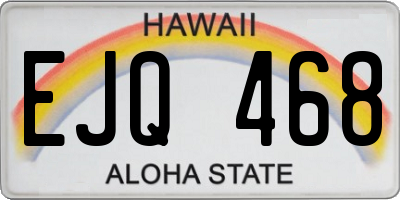 HI license plate EJQ468