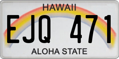 HI license plate EJQ471