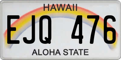 HI license plate EJQ476