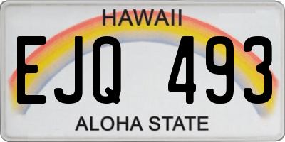 HI license plate EJQ493