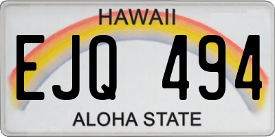 HI license plate EJQ494