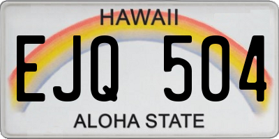 HI license plate EJQ504