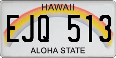 HI license plate EJQ513