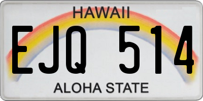 HI license plate EJQ514