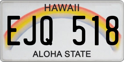 HI license plate EJQ518