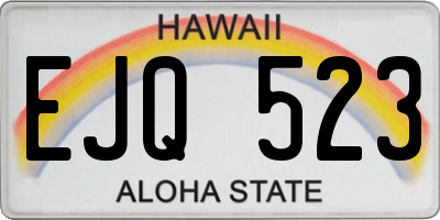 HI license plate EJQ523