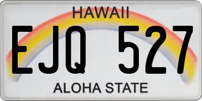 HI license plate EJQ527