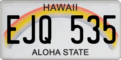 HI license plate EJQ535