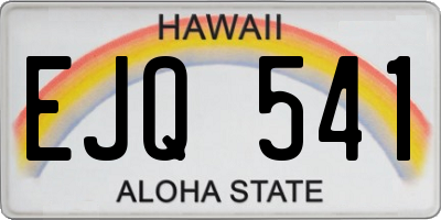 HI license plate EJQ541