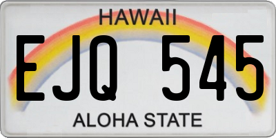 HI license plate EJQ545