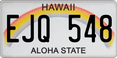 HI license plate EJQ548