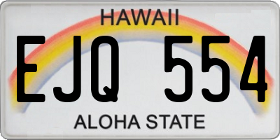 HI license plate EJQ554