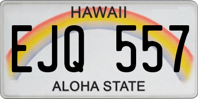HI license plate EJQ557