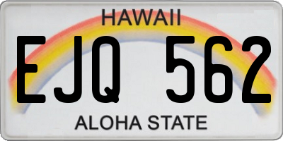 HI license plate EJQ562