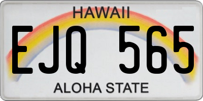 HI license plate EJQ565