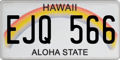 HI license plate EJQ566