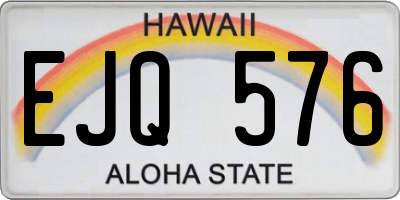 HI license plate EJQ576