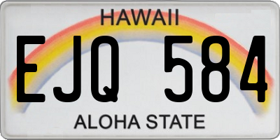 HI license plate EJQ584