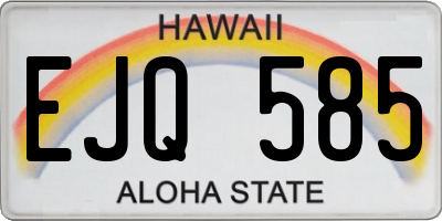 HI license plate EJQ585