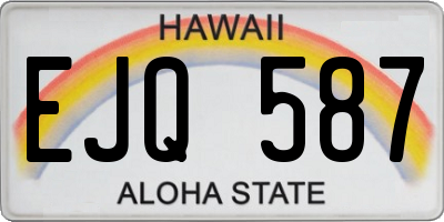 HI license plate EJQ587