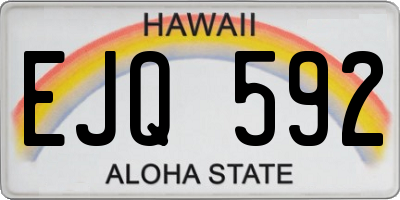 HI license plate EJQ592