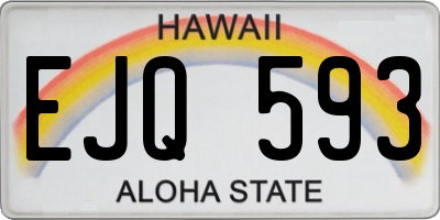 HI license plate EJQ593