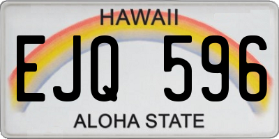 HI license plate EJQ596
