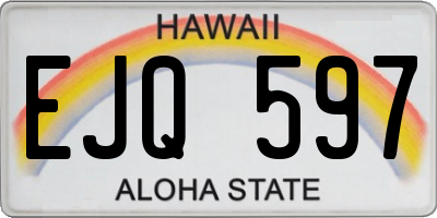 HI license plate EJQ597