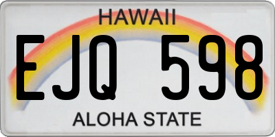 HI license plate EJQ598