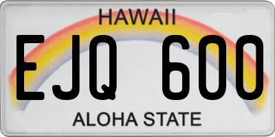 HI license plate EJQ600