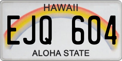 HI license plate EJQ604