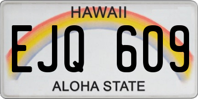 HI license plate EJQ609