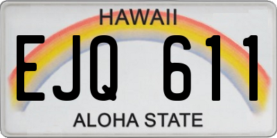 HI license plate EJQ611