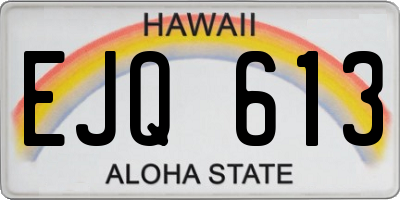 HI license plate EJQ613