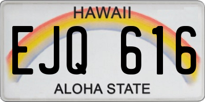 HI license plate EJQ616