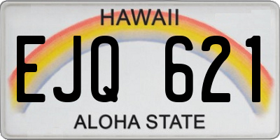 HI license plate EJQ621