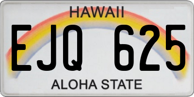 HI license plate EJQ625