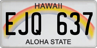 HI license plate EJQ637