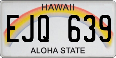 HI license plate EJQ639