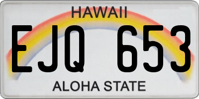 HI license plate EJQ653