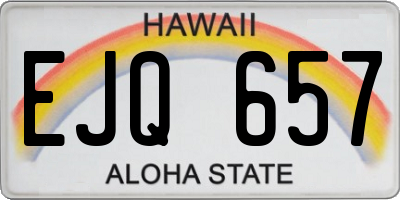 HI license plate EJQ657