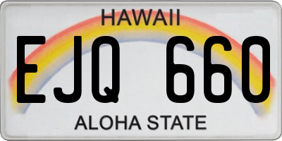 HI license plate EJQ660