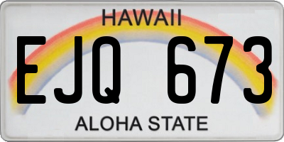 HI license plate EJQ673