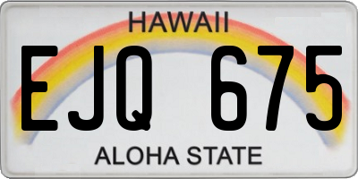 HI license plate EJQ675